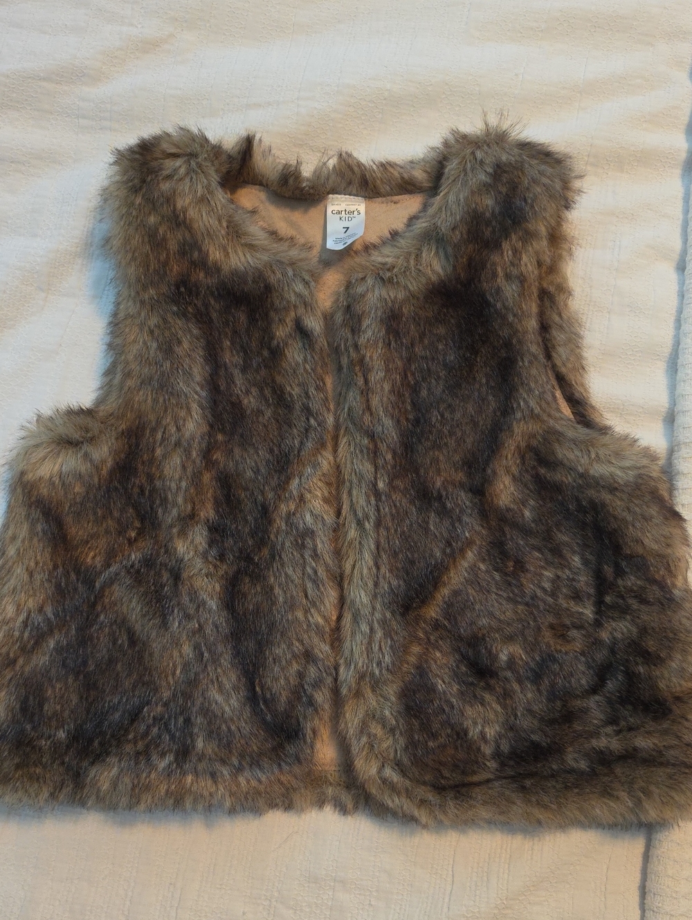 Carter's Girls Faux Fur Brown Multi-Tone Vest